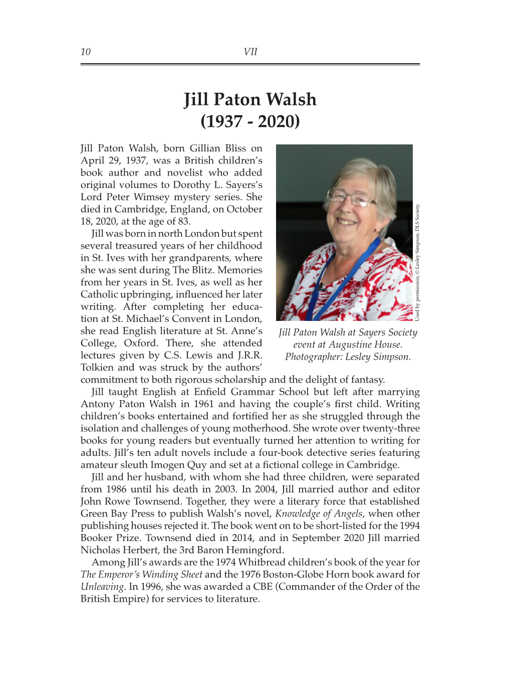 Jill Paton Walsh (1937 - 2020)