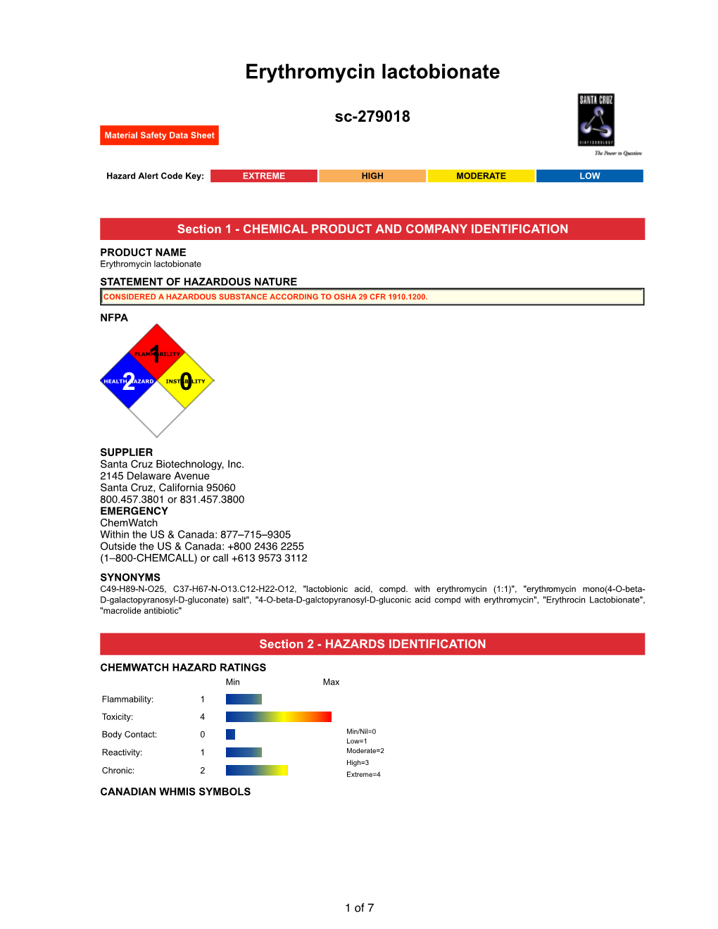 Erythromycin Lactobionate