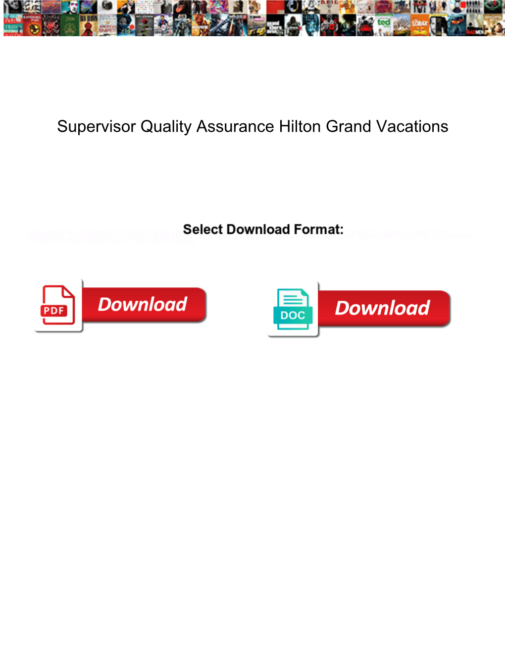 Supervisor Quality Assurance Hilton Grand Vacations