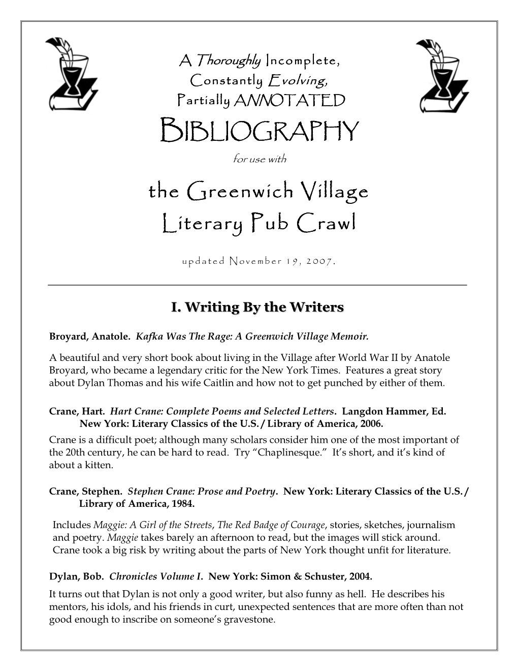 BIBLIOGRAPHY the Greenwich Village the Greenwich Village