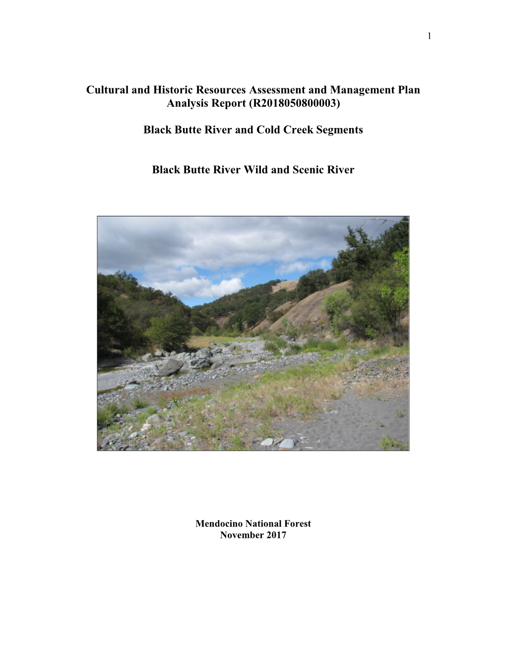 Cultural and Historic Resources Assessment and Management Plan Analysis Report (R2018050800003)