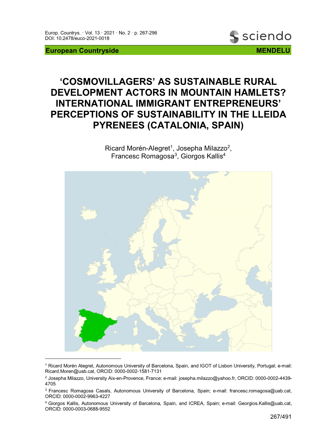 'Cosmovillagers' As Sustainable Rural