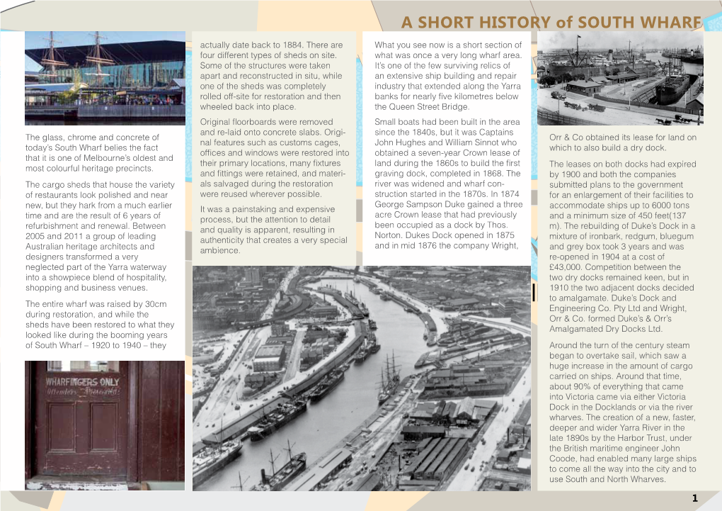 Download South Wharf History