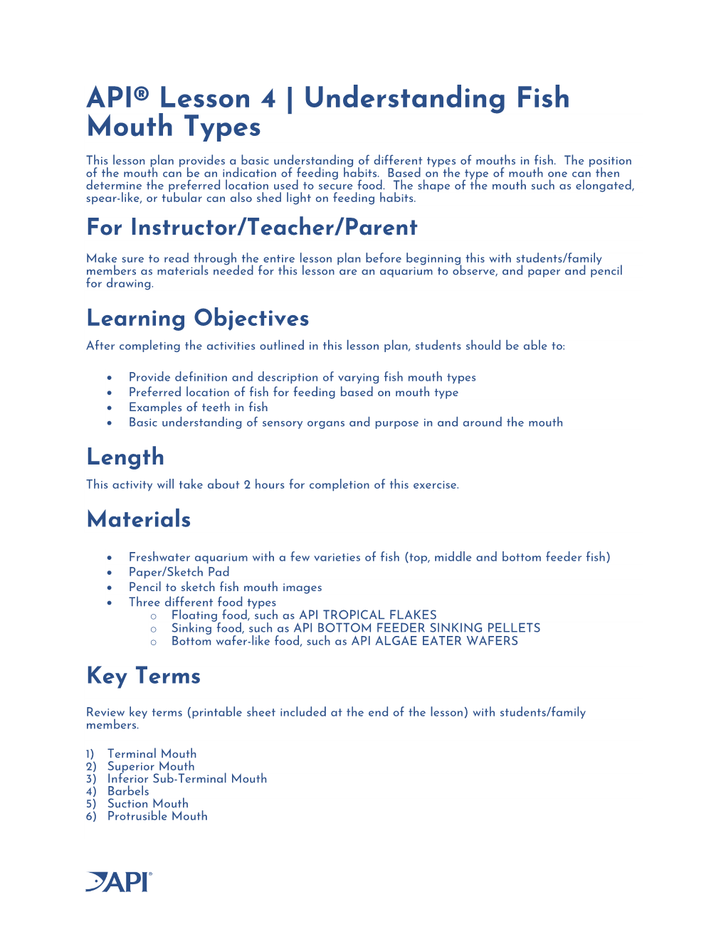 API® Lesson 4 | Understanding Fish Mouth Types