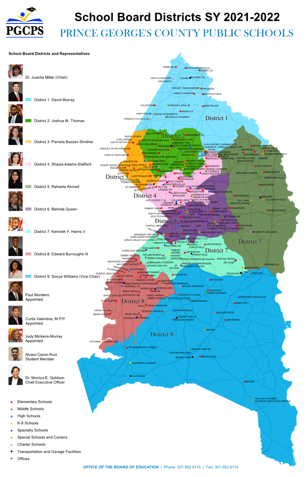 School Board Districts SY 2021-2022 PRINCE GEORGE's COUNTY PUBLIC SCHOOLS