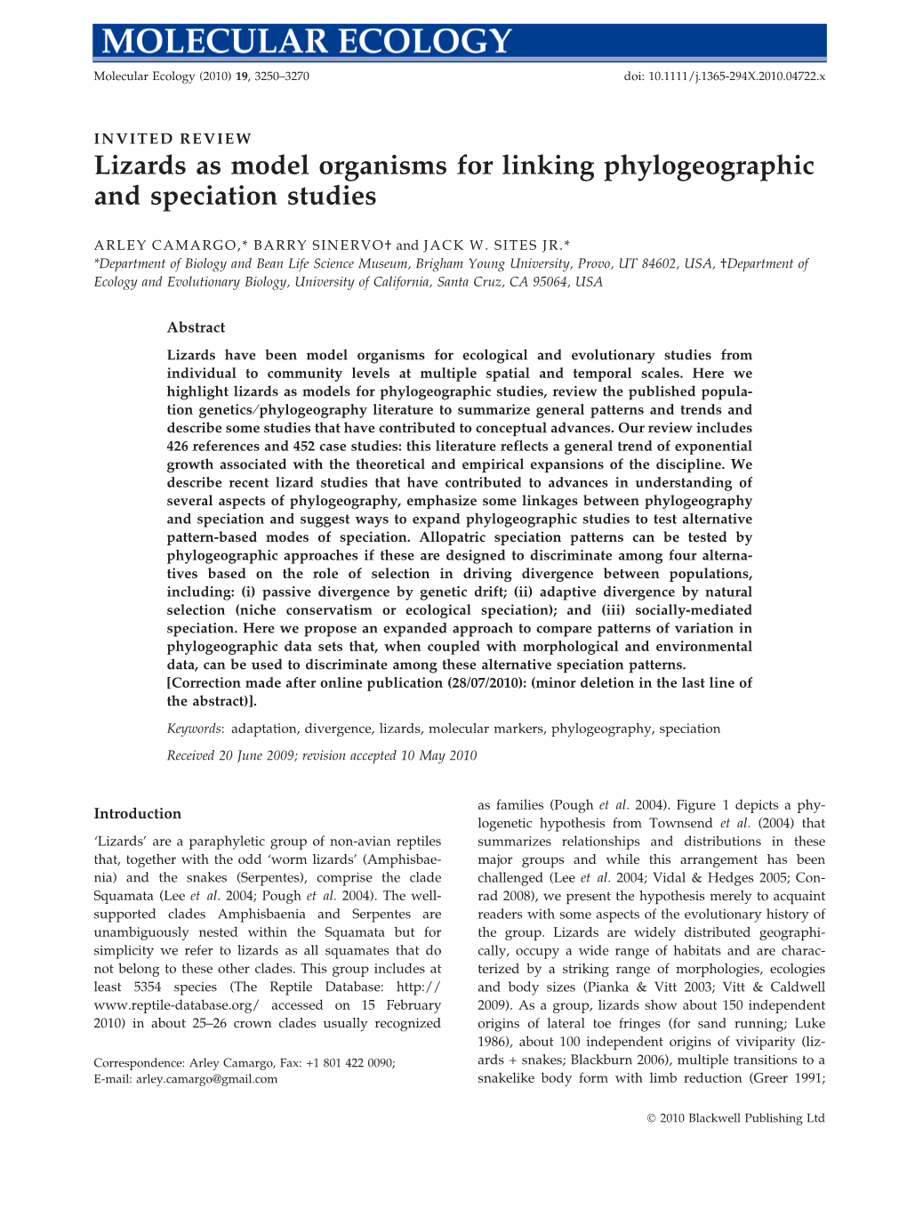 Lizards As Model Organisms for Linking Phylogeographic and Speciation Studies