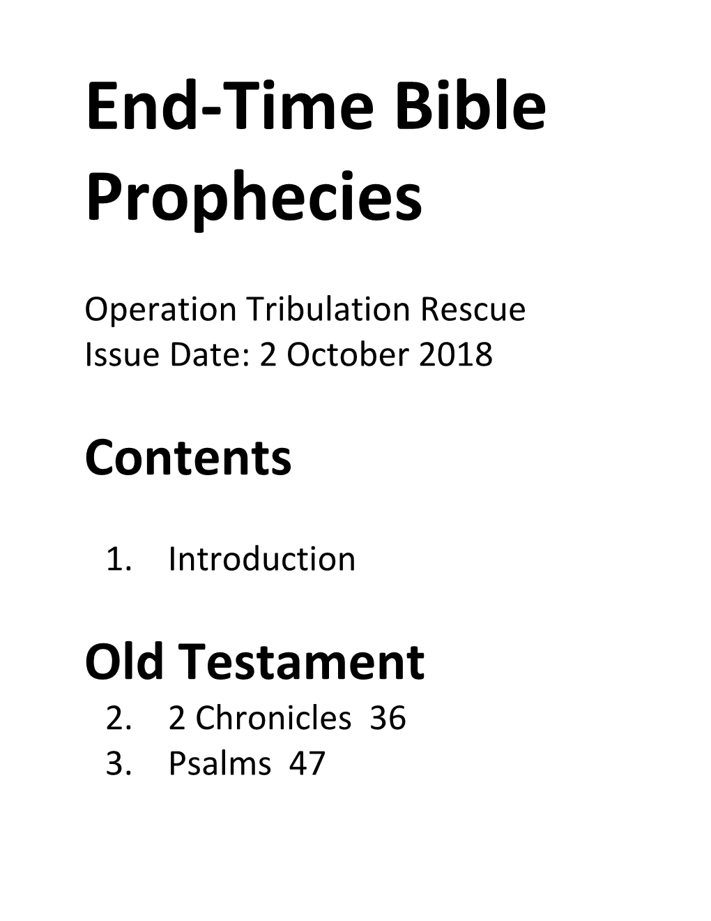 End-Time Bible Prophecies