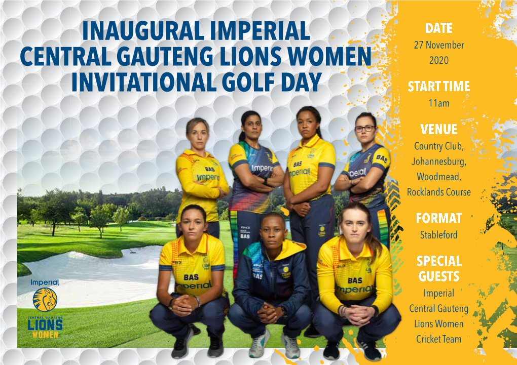 Inauguralimperial Central Gauteng Lions Women Invitational Golf
