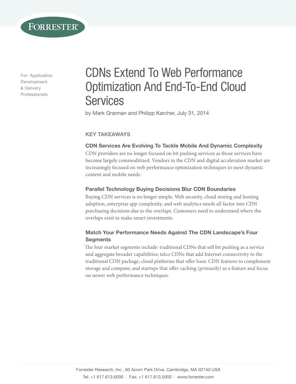 Cdns Extend to Web Performance Optimization and End-To-End Cloud Services 2