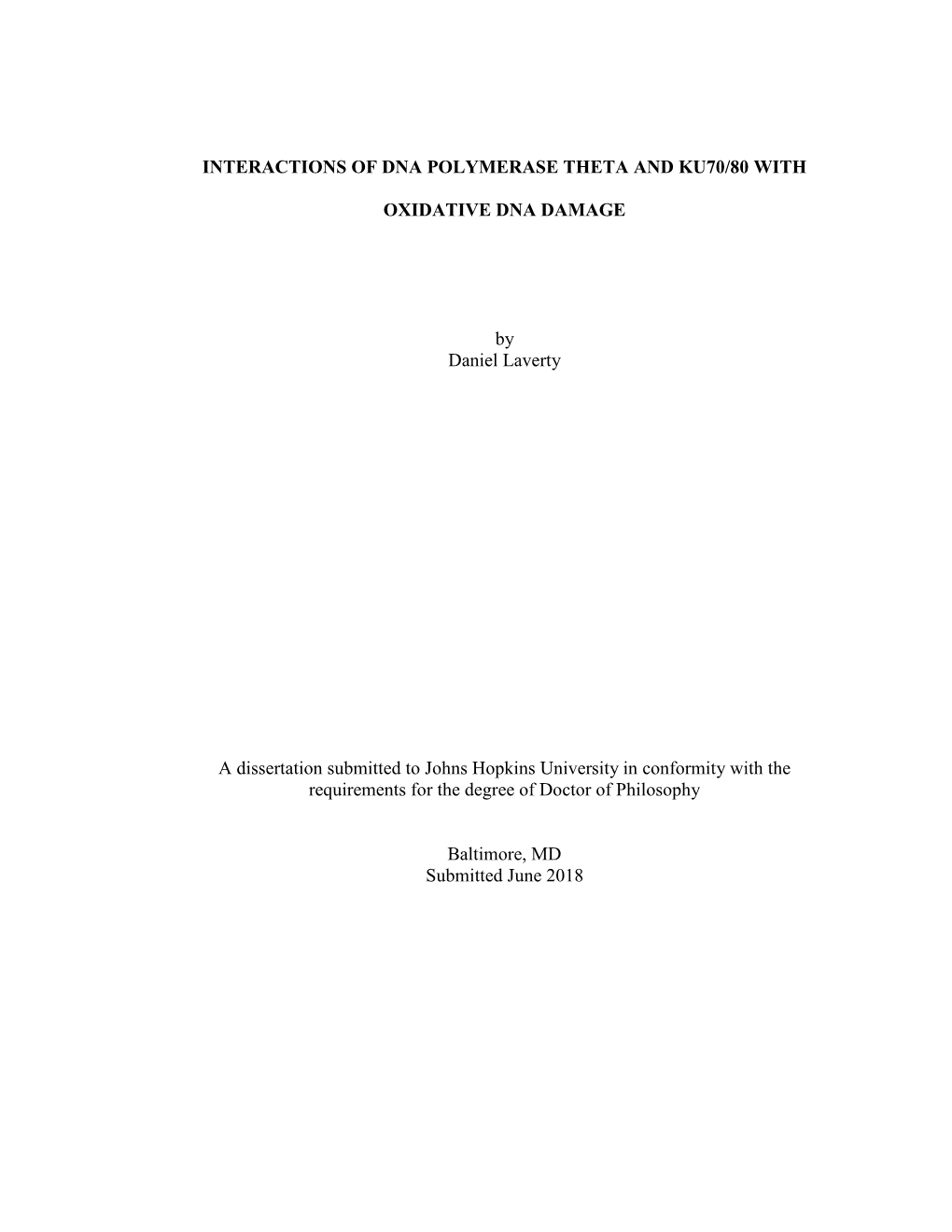 Interactions of Dna Polymerase Theta and Ku70/80 With