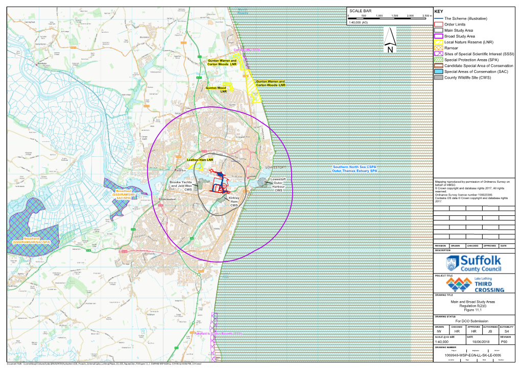 The Scheme (Illustrative) 1:40,000 (A3) Order Limits Main Study Area Broad Study Area Local Nature Reserve (LNR)