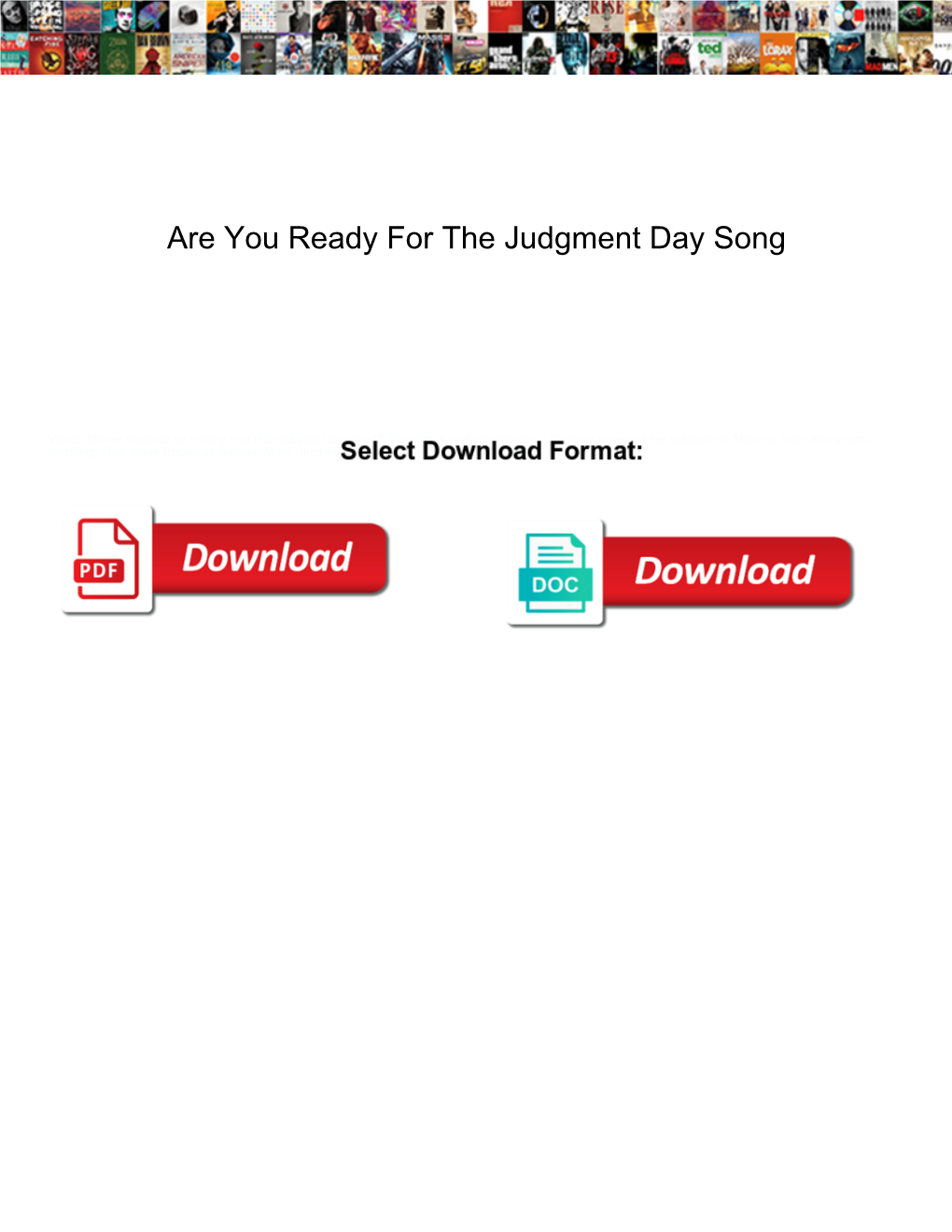 Are You Ready for the Judgment Day Song