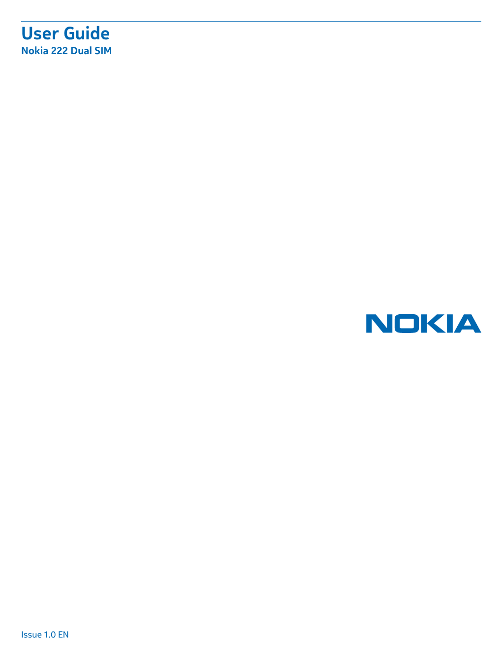 Nokia 222 Dual SIM User Guide
