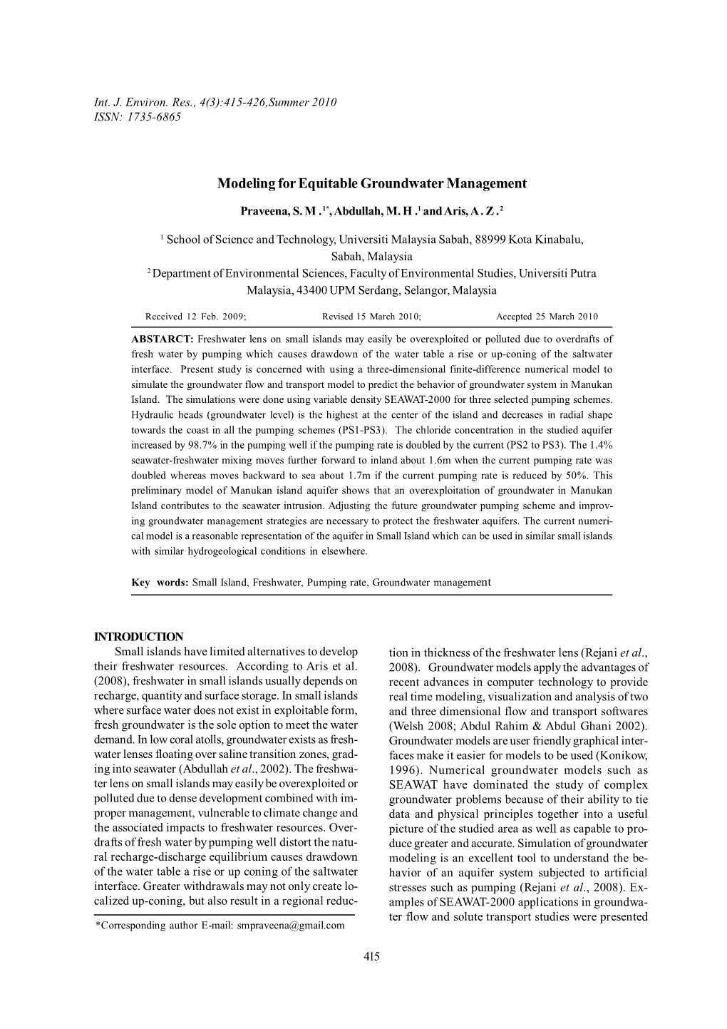 Modeling for Equitable Groundwater Management