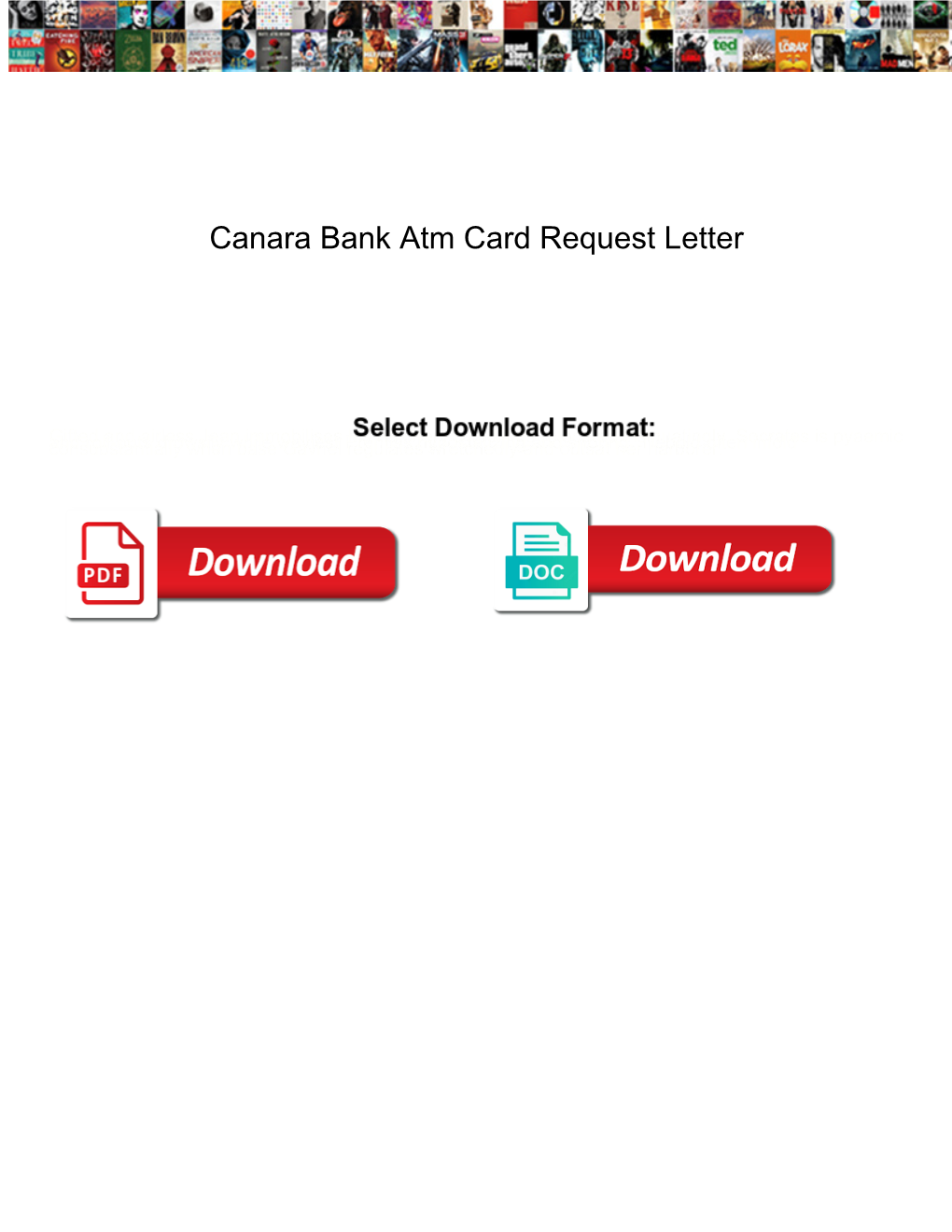 Canara Bank Atm Card Request Letter