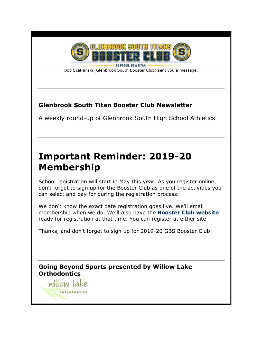 Important Reminder: 2019-20 Membership