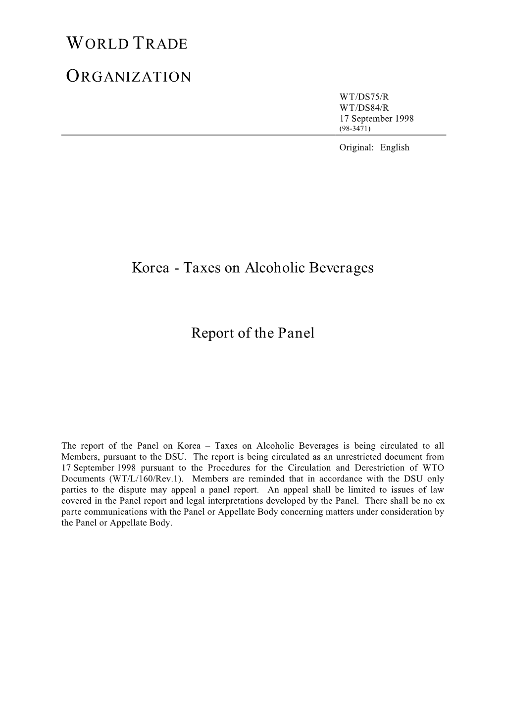 Korea - Taxes on Alcoholic Beverages