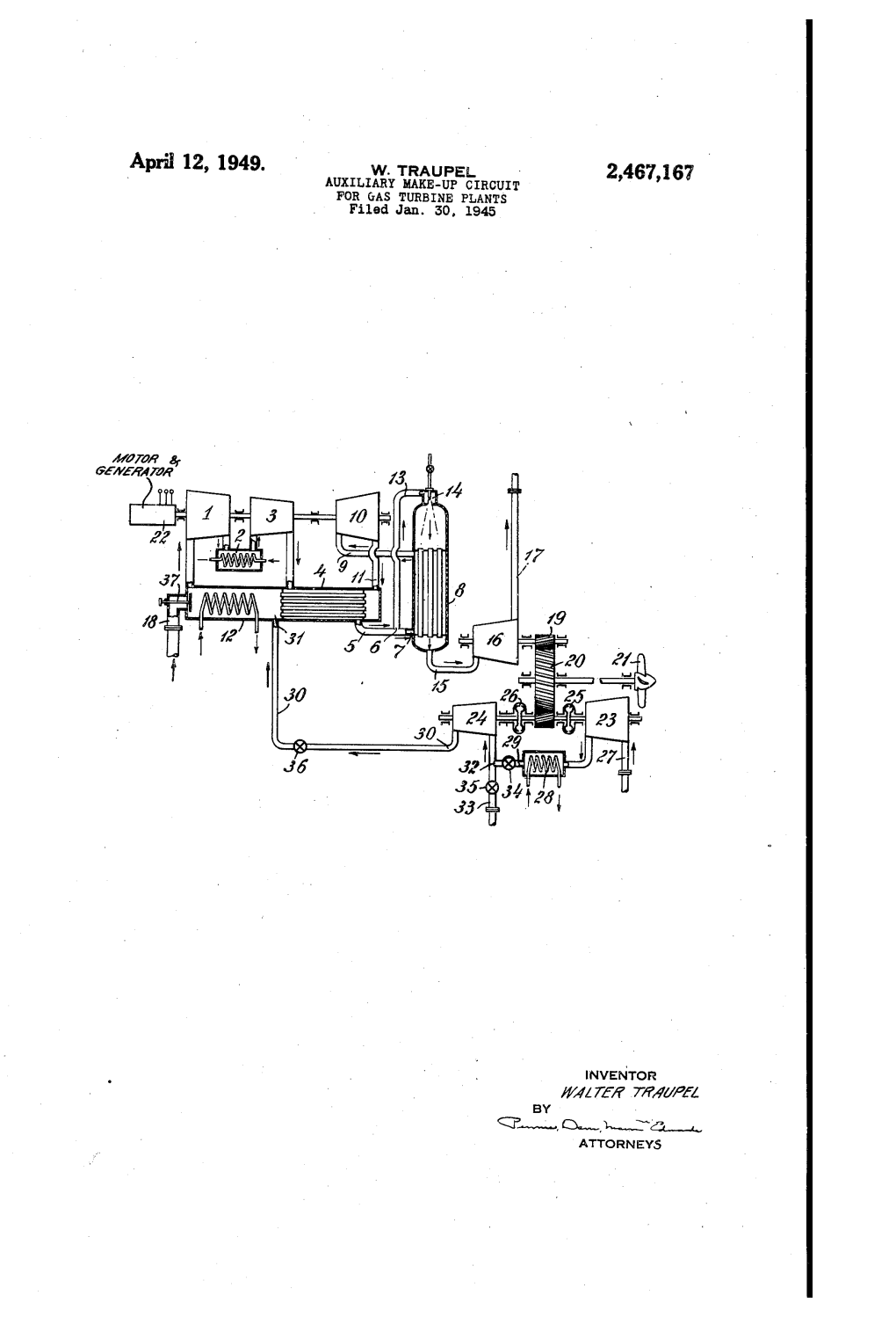 Apnl 12, 1949. W. TRAUPEL ' 2,467,167 INVENTOR