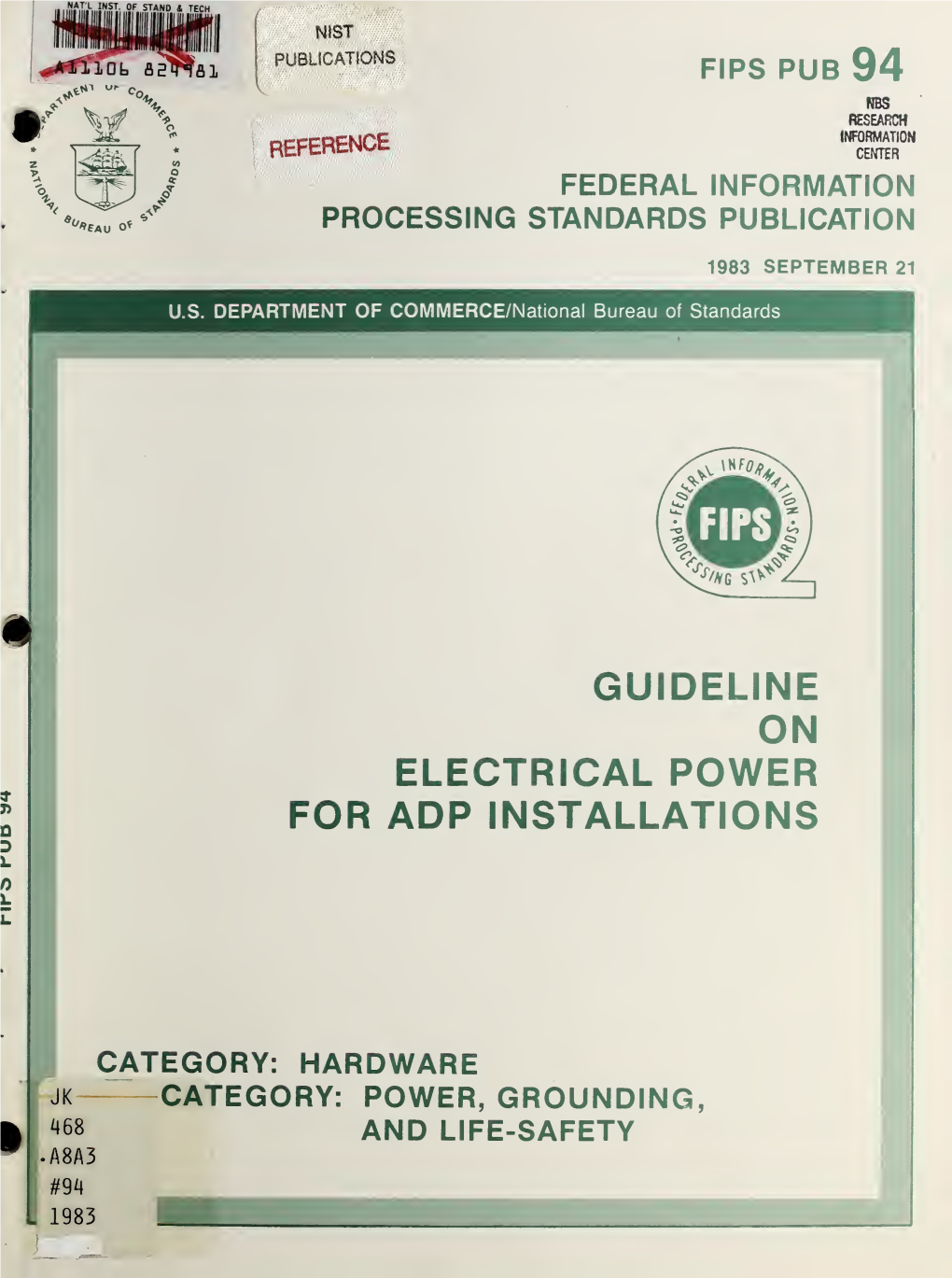 Guideline on Electrical Power for Adp Installations