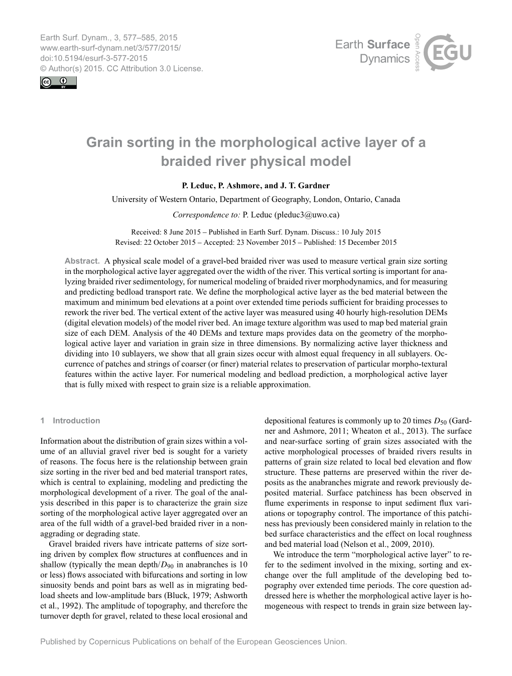 Grain Sorting in the Morphological Active Layer of a Braided River Physical Model