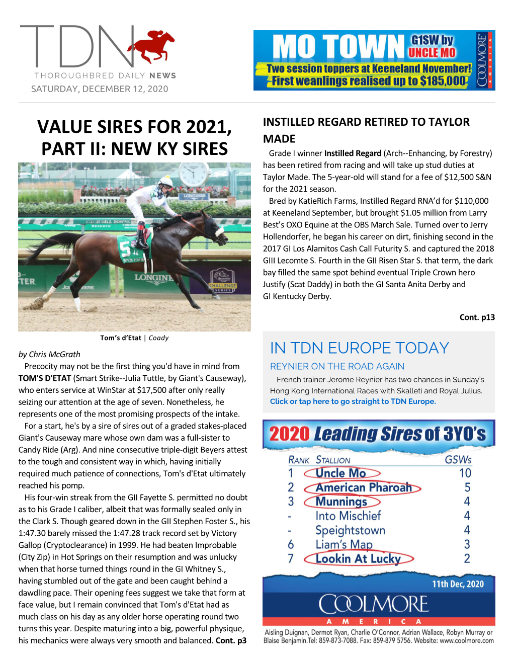 Value Sires for 2021, Part Ii