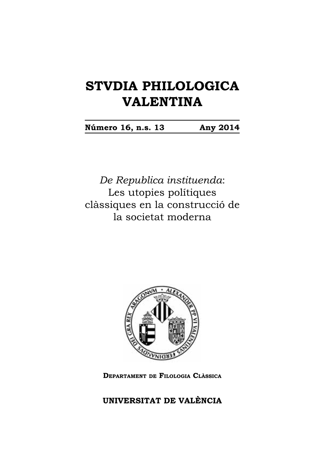 Stvdia Philologica Valentina