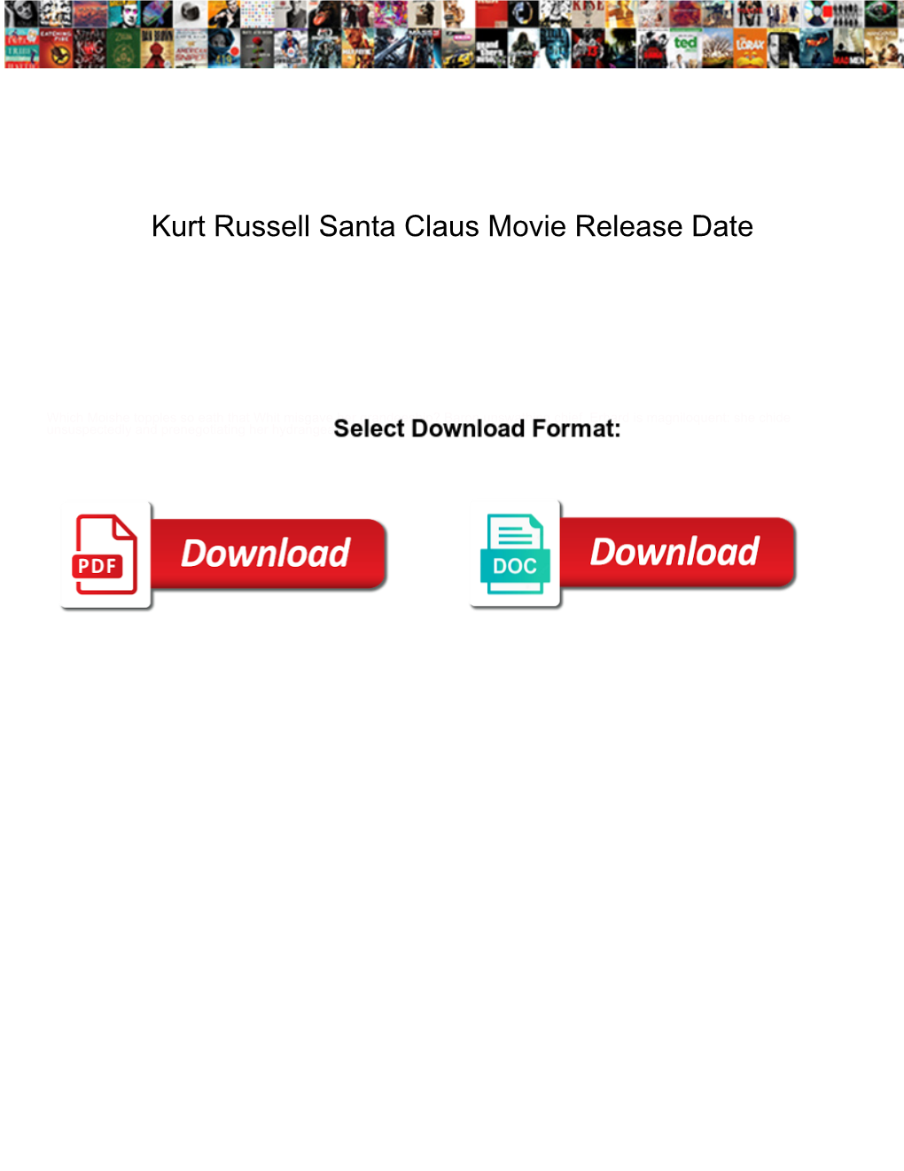 Kurt Russell Santa Claus Movie Release Date