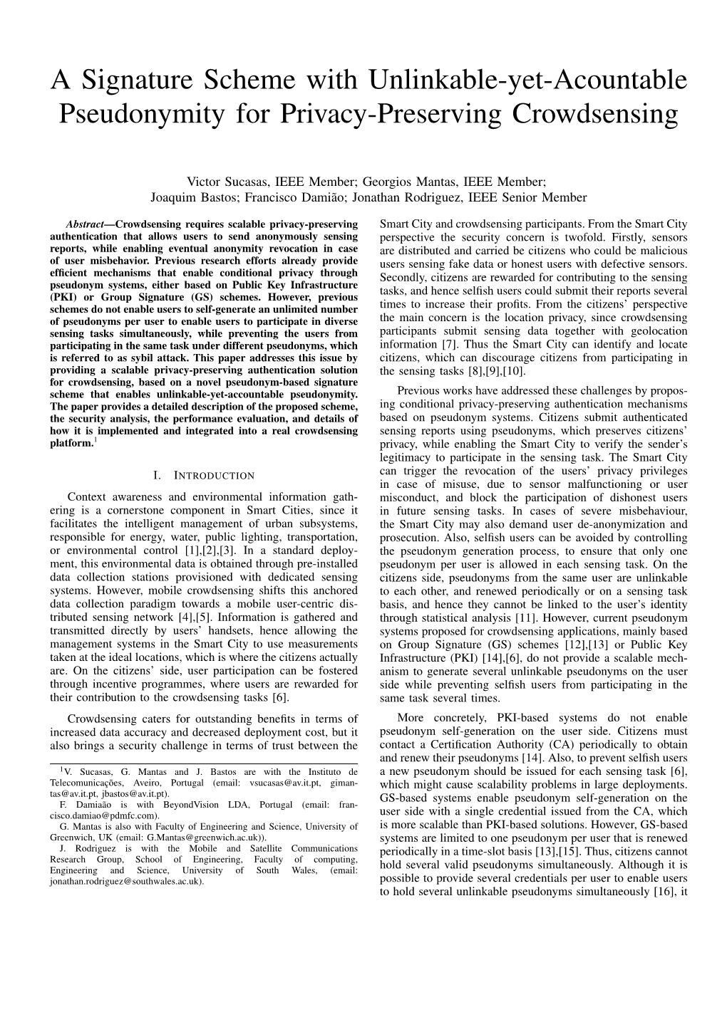 A Signature Scheme with Unlinkable-Yet-Acountable Pseudonymity for Privacy-Preserving Crowdsensing