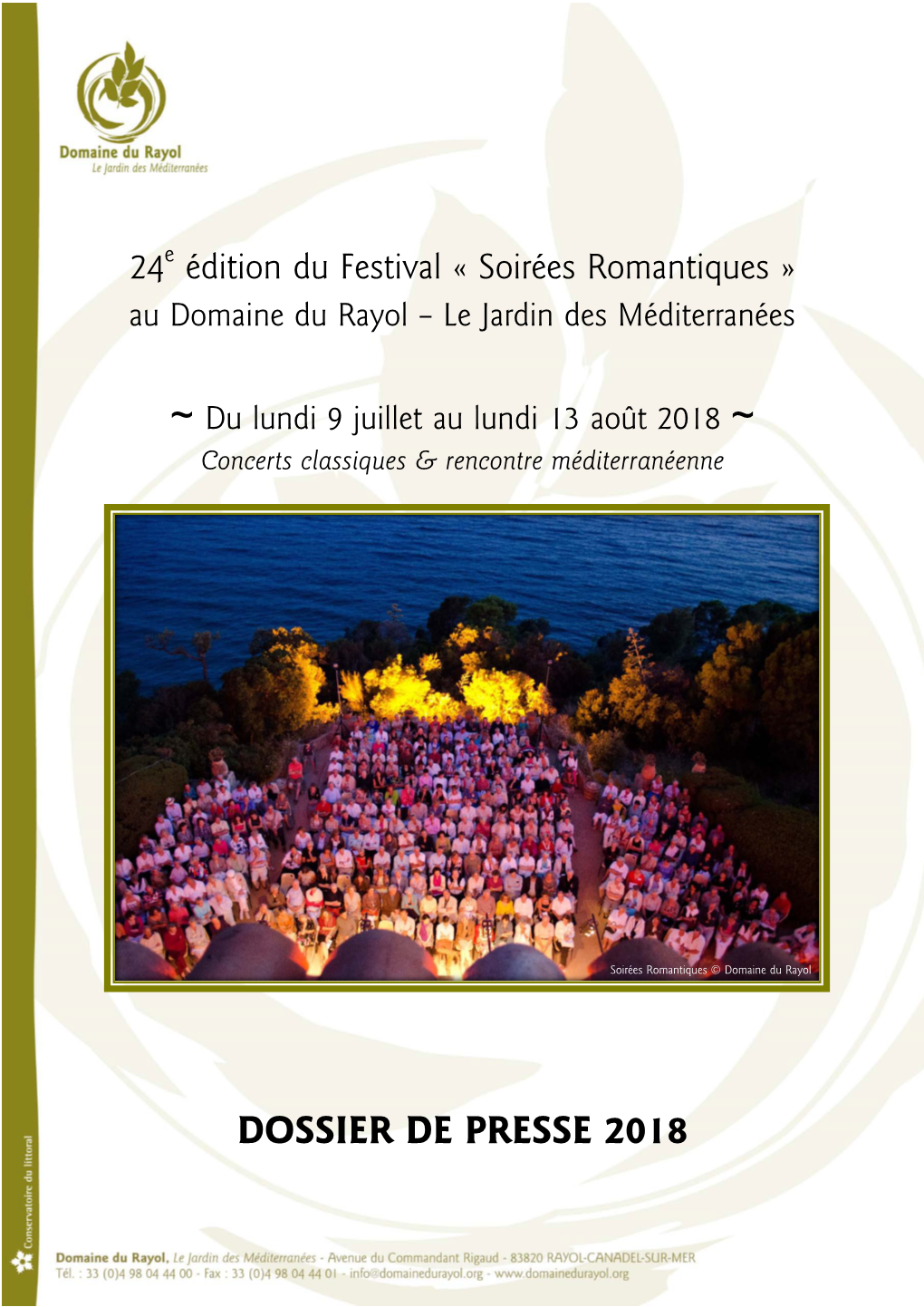 Édition Du Festival « Soirées Romantiques » Au Domaine Du Rayol – Le Jardin Des Méditerranées