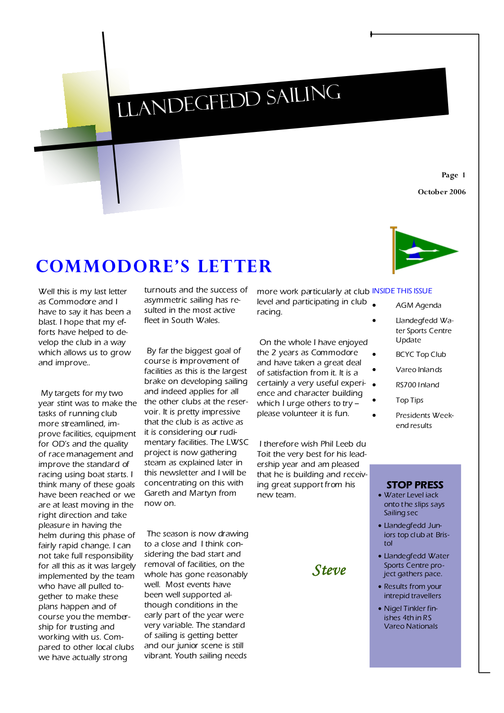 Autumn Newsletter 2006