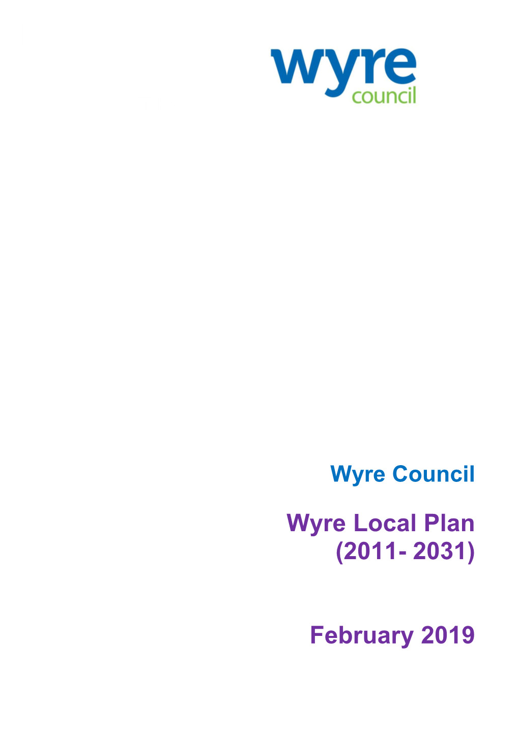 Wyre Local Plan (2011- 2031) February 2019
