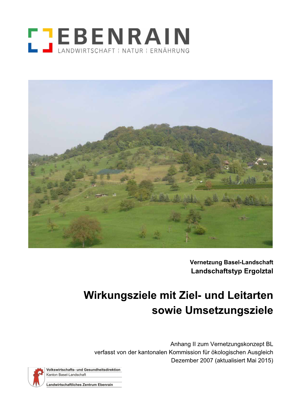 Wirkungsziele Mit Ziel- Und Leitarten Sowie Umsetzungsziele