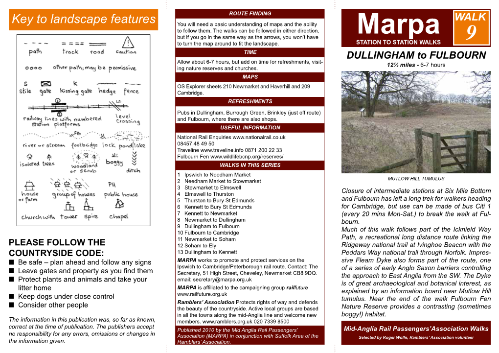 WALK 9 DULLINGHAM to FULBOURN