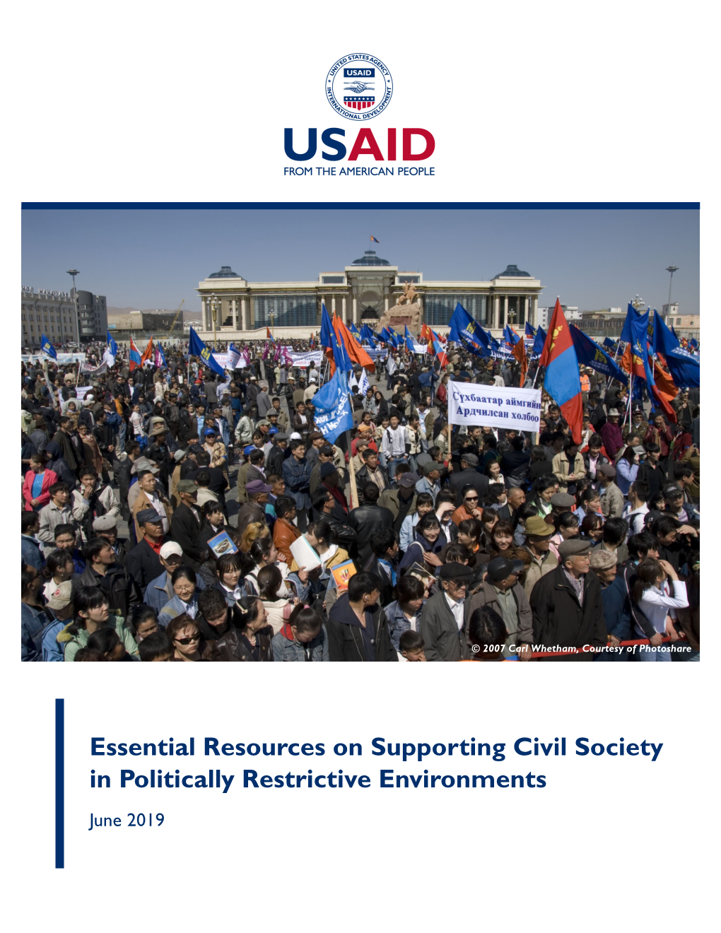 Essential Resources on Supporting Civil Society in Politically Restrictive Environments June 2019