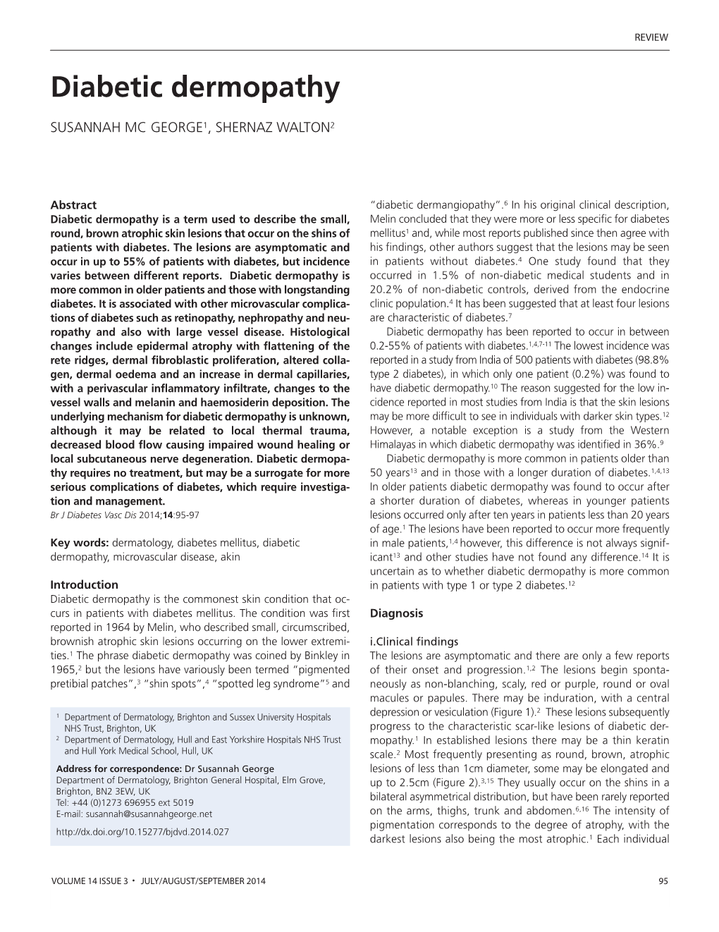 Diabetic Dermopathy