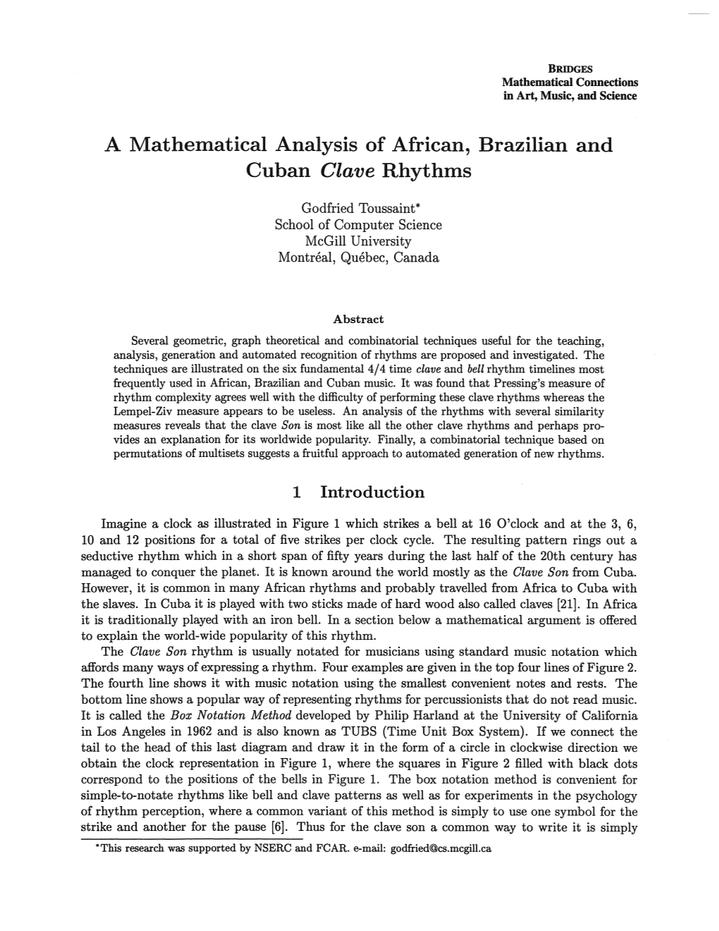 A Mathematical Analysis of African, Brazilian and Cuban Clave Rhythms