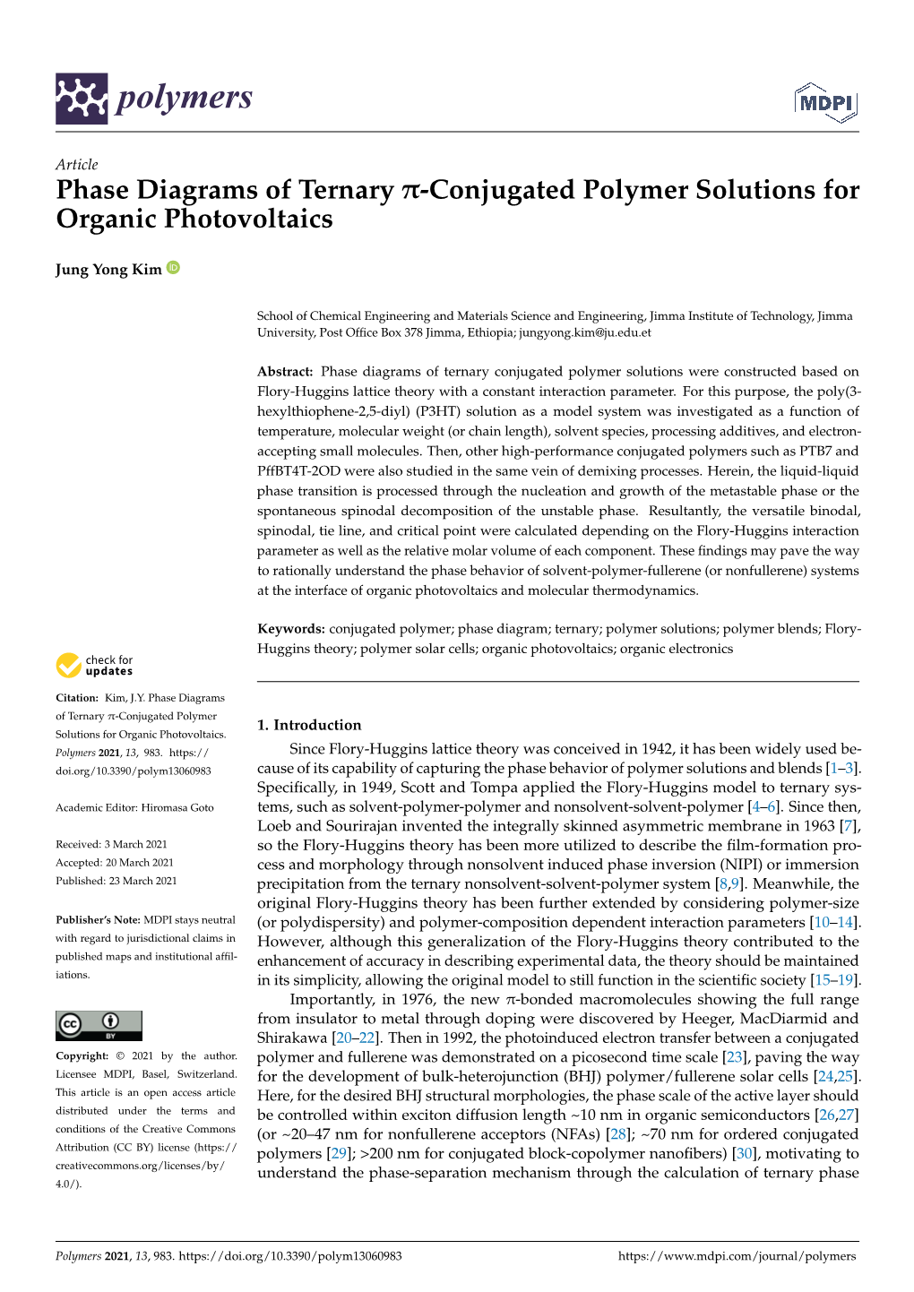 Phase Diagrams of Ternary -Conjugated Polymer Solutions For