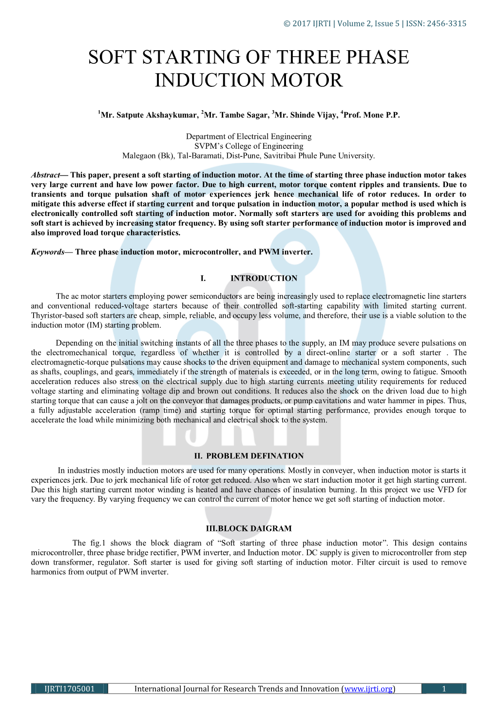 Soft Starting of Three Phase Induction Motor