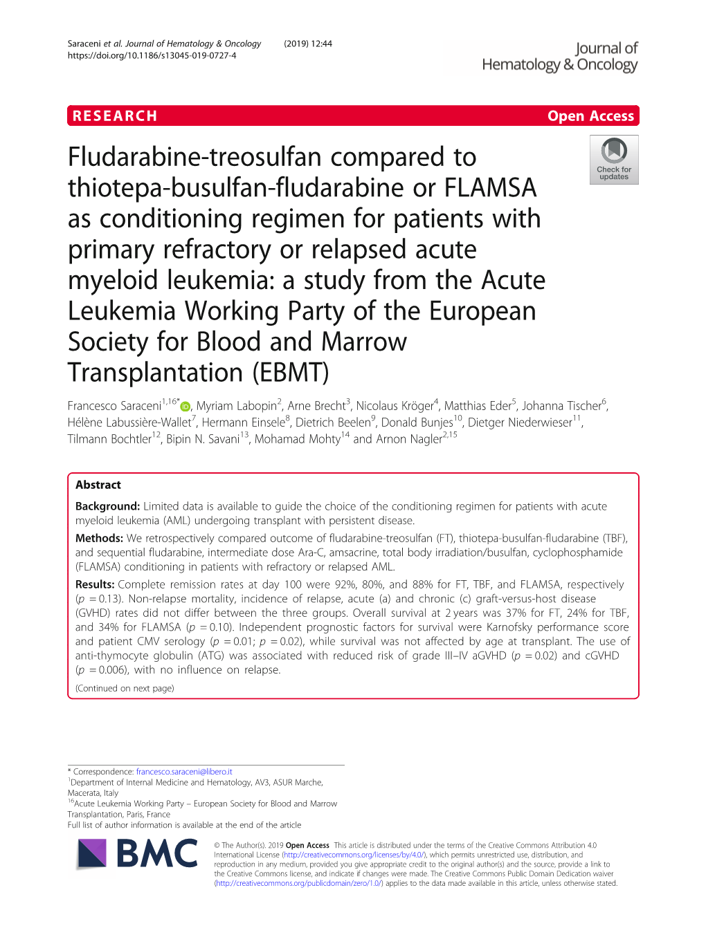 Fludarabine-Treosulfan Compared To