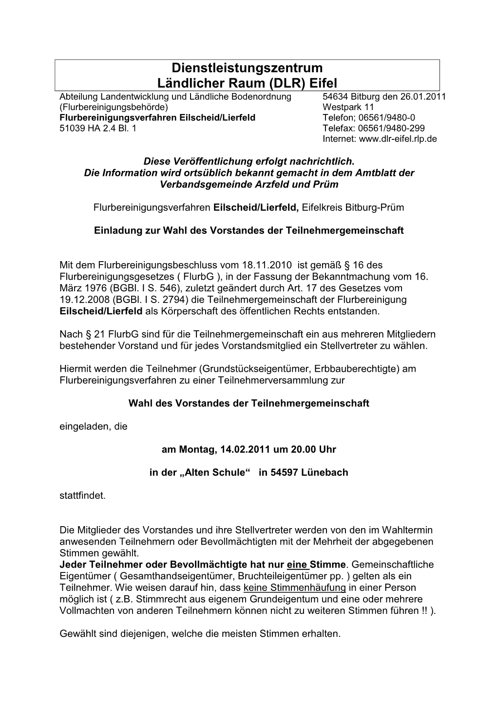 Dienstleistungszentrum Ländlicher Raum (DLR) Eifel