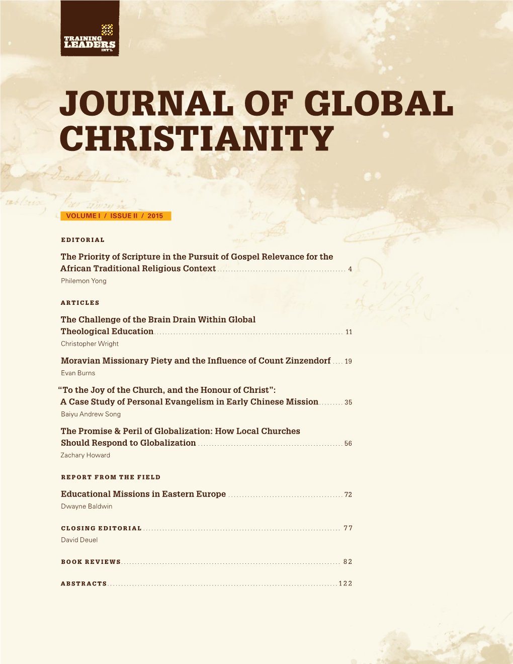 Journal of Global Christianity