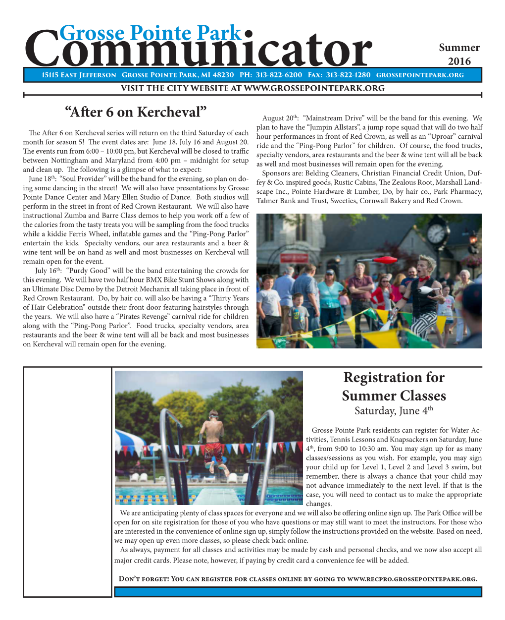 Grosse Pointe Park Communicator Summer 2016