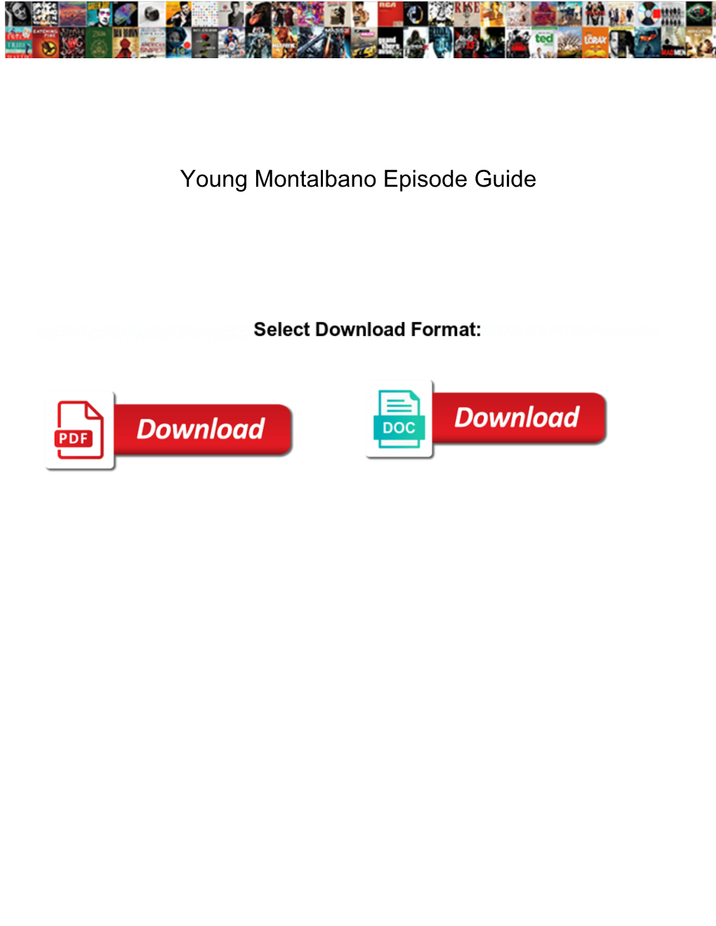 Young Montalbano Episode Guide