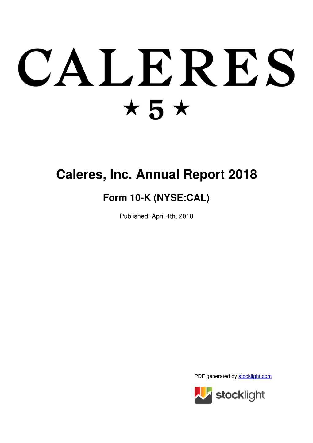 Caleres, Inc. Annual Report 2018