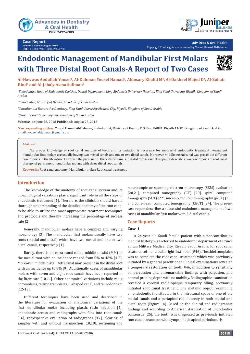 Endodontic Management of Mandibular First Molars with Three