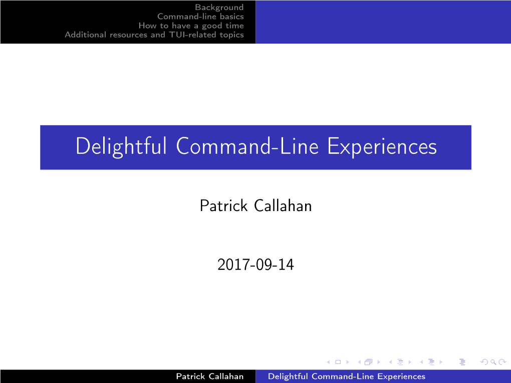 Delightful Command-Line Experiences