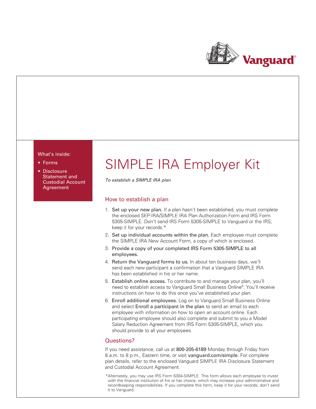 The Vanguard SIMPLE IRA Employer Guide