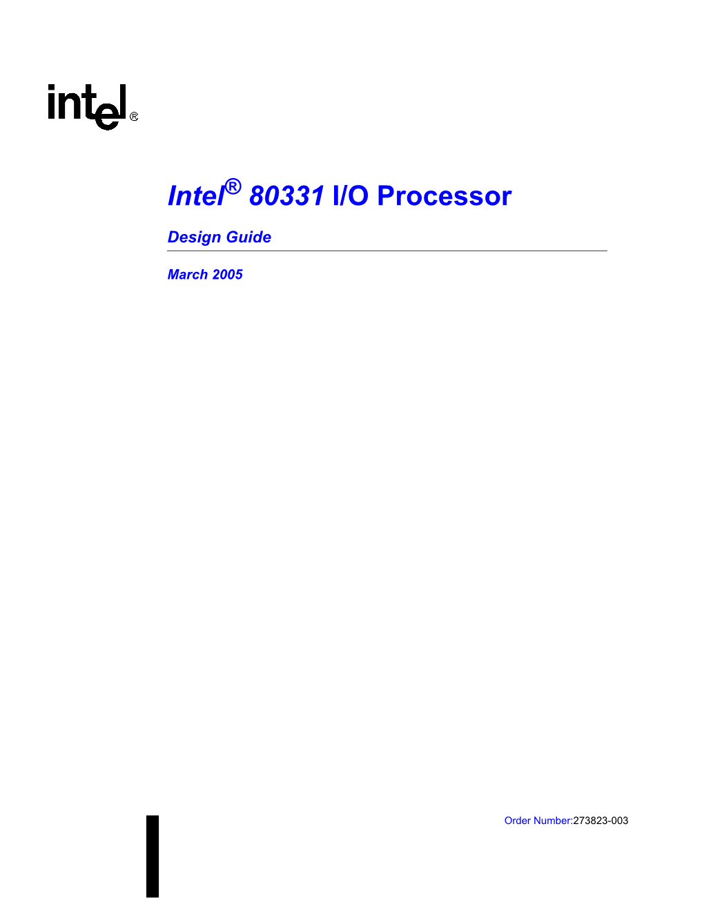 Intel® 80331 I/O Processor Design Guide Contents