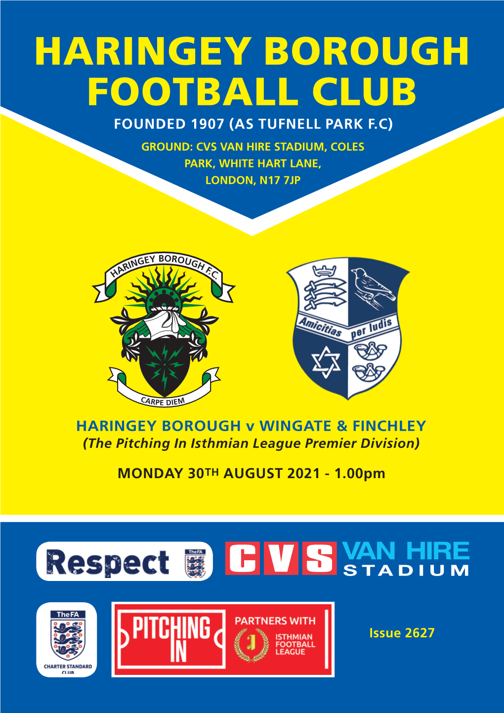 Haringey Borough V Wingate & Finchley 30/08/2021