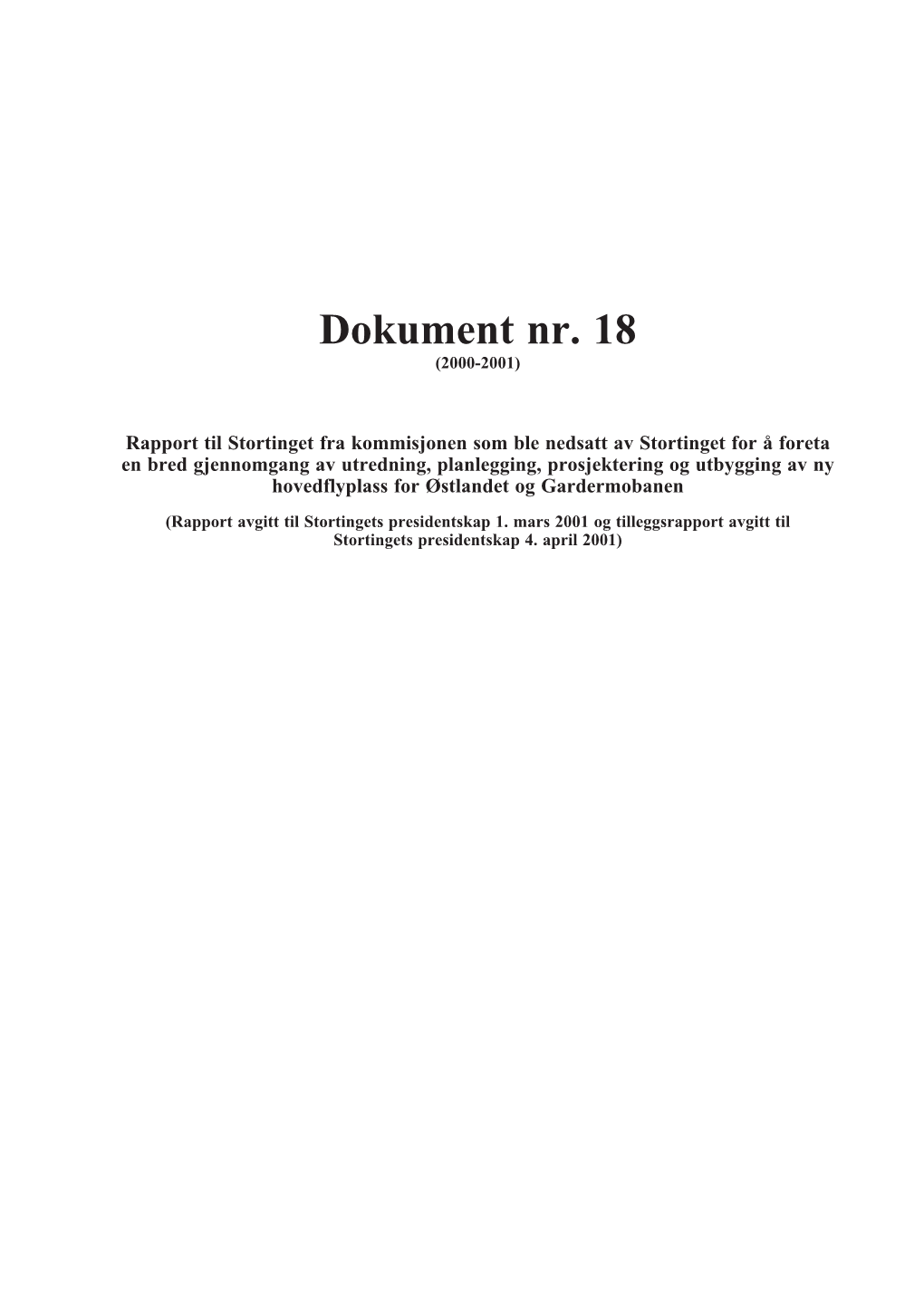 Dokument Nr. 18 (2000-2001)